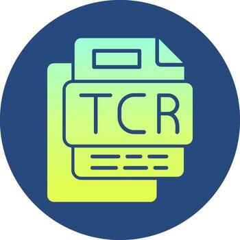 Tcr File Gradient Circle Icon vector