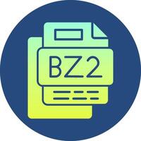 Bz2 File Gradient Circle Icon vector