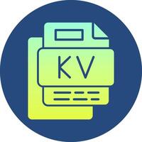 Kv File Gradient Circle Icon vector