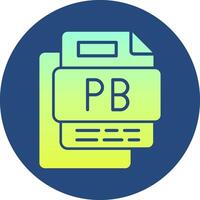 Pb File Gradient Circle Icon vector