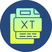 Xt File Gradient Circle Icon vector