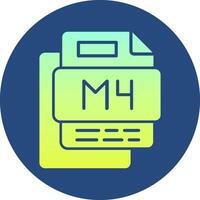 M4 File Gradient Circle Icon vector
