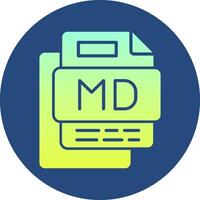 Md File Gradient Circle Icon vector