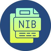Nib File Gradient Circle Icon vector
