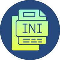 INI File Gradient Circle Icon vector
