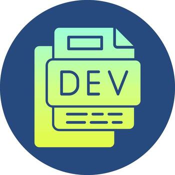Dev File Gradient Circle Icon vector