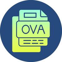 OVA File Gradient Circle Icon vector