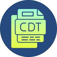 CDT File Gradient Circle Icon vector