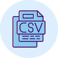 CSV File Line Dual Tone Circle Icon vector