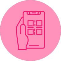 Qr Scan Line Dual Tone Circle Icon vector