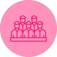 Spectators Line Dual Tone Circle Icon vector