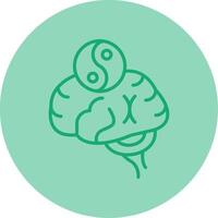 Stress Management Line Dual Tone Circle Icon vector