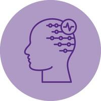 Electroencephalogram Line Dual Tone Circle Icon vector