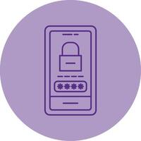 Password Lock Line Dual Tone Circle Icon vector
