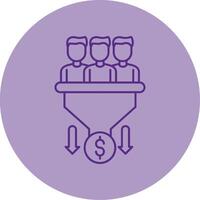 Sales PipeLine Dual Tone Circle Line Dual Tone Circle Icon vector