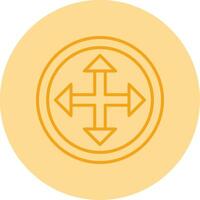 Arrow Line Dual Tone Circle Icon vector