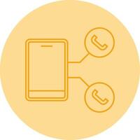 Automatic Call Distributor Line Dual Tone Circle Icon vector