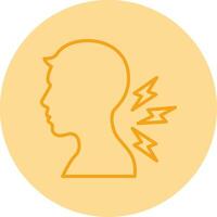 Neck Pain Line Dual Tone Circle Icon vector