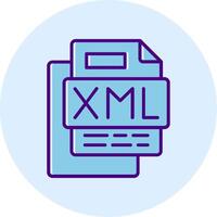 XML File Line Dual Tone Circle Icon vector