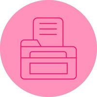 Open File Line Dual Tone Circle Icon vector
