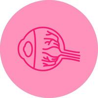 Eye Ball Line Dual Tone Circle Icon vector