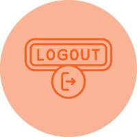 Logout Line Dual Tone Circle Icon vector
