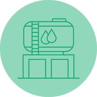 Water Tank Line Dual Tone Circle Icon vector