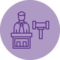 Judge Line Dual Tone Circle Icon vector