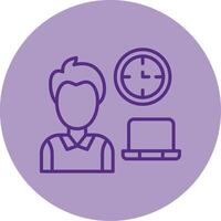 Working Hours Line Dual Tone Circle Icon vector