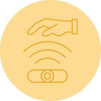 Hand Sensor Line Dual Tone Circle Icon vector