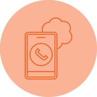 Cloud Based Calling Line Dual Tone Circle Icon vector