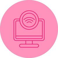 Internet Access Line Dual Tone Circle Icon vector