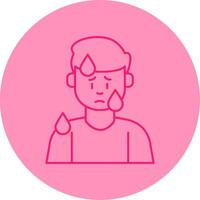 Male Sweating Line Dual Tone Circle Icon vector