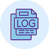 LOG File Line Dual Tone Circle Icon vector
