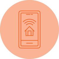 Smart Home Monitoring Line Dual Tone Circle Icon vector