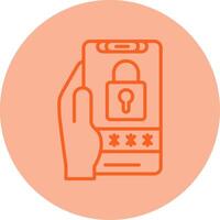 Pin Code Line Dual Tone Circle Icon vector