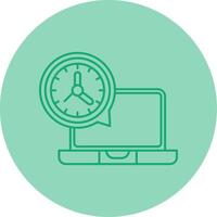 All The Time Working Line Dual Tone Circle Icon vector