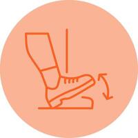 Toe Drop Line Dual Tone Circle Icon vector