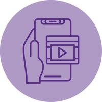 Carousel Line Dual Tone Circle Icon vector
