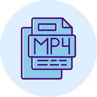 MP4 Music File Line Dual Tone Circle Icon vector