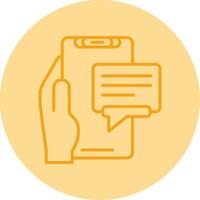 Message Line Dual Tone Circle Icon vector
