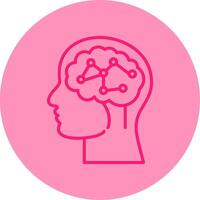Neural Circuit Line Dual Tone Circle Icon vector