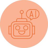 Ai Assistant Line Dual Tone Circle Icon vector