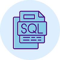 SQL File Line Dual Tone Circle Icon vector