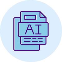AI File Line Dual Tone Circle Icon vector