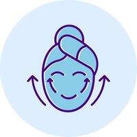 Facial Massage Line Dual Tone Circle Icon vector