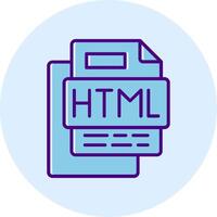 Html File Line Dual Tone Circle Icon vector