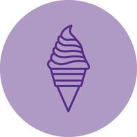 Ice Cream Line Dual Tone Circle Icon vector