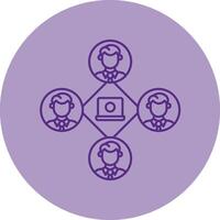 Remote Job Line Dual Tone Circle Icon vector