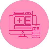Responsive Line Dual Tone Circle Icon vector